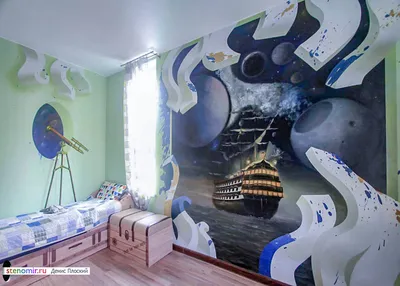 Рисунки на стенах квартиры: интересные идеи и решения в интерьере от  Дизайн-студии SILK PLASTER