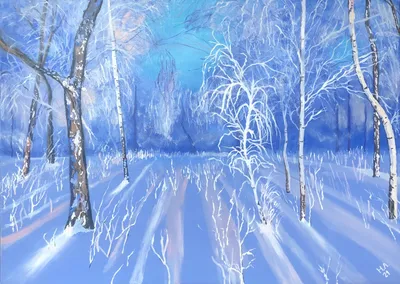 Зимний Лес, Painting by Nataliia Osadchuk | Artmajeur