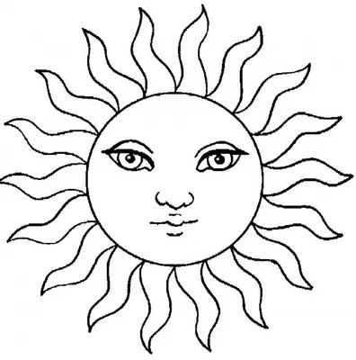 Простые рисунки для срисовки солнце (32 шт)