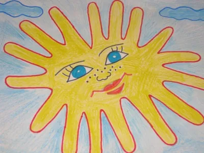 Солнце рисунок карандашом для детей - 79 фото