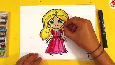 Как нарисовать БАРБИ ПРИНЦЕССУ / уроки рисования для детей - YouTube