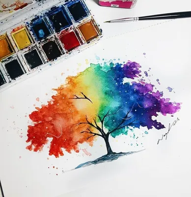 Легкие рисунки красками для срисовки (57 фото)