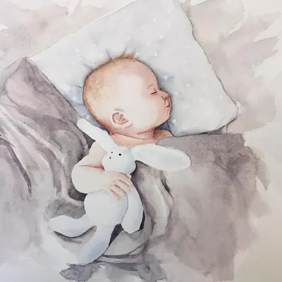 Новорожденный ребенок рисунок - 78 фото