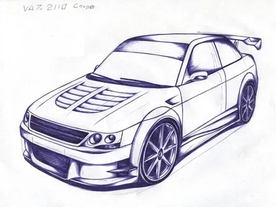 Детский рисунок красного автомобиля :: Стоковая фотография :: Pixel-Shot  Studio
