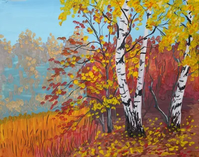 Урок рисования \"Осень\" Рисуем поэтапно гуашью! Подробный видео урок для  начинающих художников! | Уроки искусства, Рисунки пейзажей, Осенний пейзаж