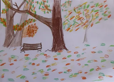 Детский рисунок осенний пейзаж - 77 фото