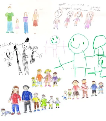 детский рисунок семьи на велосипеде, вектор Stock Illustration | Adobe Stock