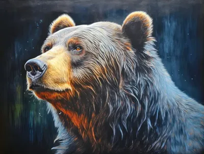 Акриловые краски рисунок, медведь ест…» — создано в Шедевруме
