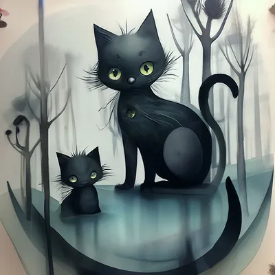 Минималистичные рисунки мемных котов (21 фото) » Картины, художники,  фотографы на Nevsepic