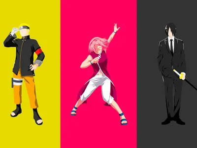 Постер (плакат) Naruto | Наруто, Сакура, Саске – Ленбагет