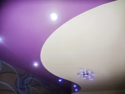 Натяжные потолки с подсветкой в зал | статьи компании ТехноС