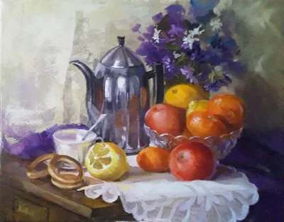 Картина Натюрморт с фруктами ᐉ Николаева Анастасия ᐉ онлайн-галерея Molbert.