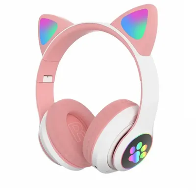 Беспроводные наушники AKS-28 Bluetooth со светящимися кошачьими ушами /  розовые - отзывы покупателей на маркетплейсе Мегамаркет | Артикул:  600007298056