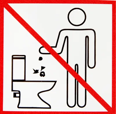Наклейка-табличка «Не бросайте бумагу в унитаз». Наклейка-запрет в туалет