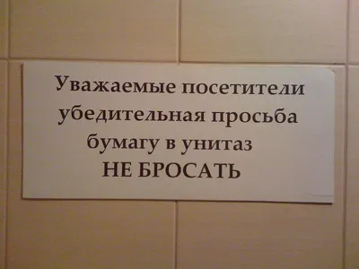 Наклейка в уборную «Бросайте мусор в корзину». Информационная  наклейка-просьба бросать мусор в корзину.