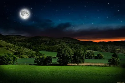 Ночное небо с луной (59 фото) - 59 фото