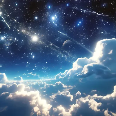 Космос, звездное небо, ночь, яркие …» — создано в Шедевруме