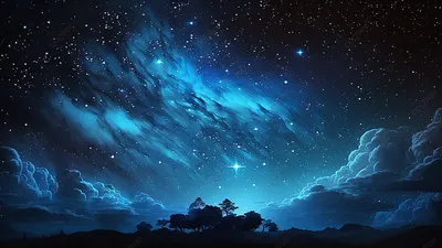 звездное небо звезды густые облака голубой светлый фон, плотные звезды,  голубое звездное облако, дерево фон картинки и Фото для бесплатной загрузки