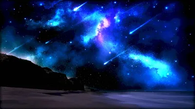 Бесплатное изображение: туман, ночное небо, звёзды, ночь, деревья, облака,  вода
