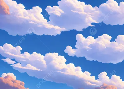 Обои на рабочий стол Голубое небо с редкими кучевыми облаками, обои для  рабочего стола, скачать обои, обои бесплатно