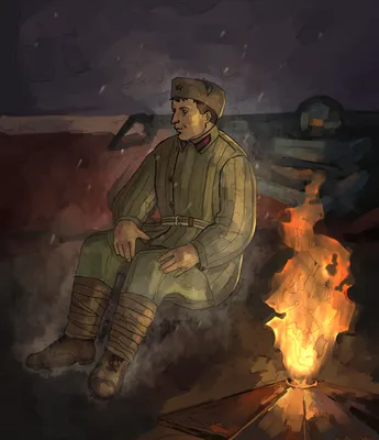 Иллюстрация Неизвестный солдат в стиле 2d | Illustrators.ru