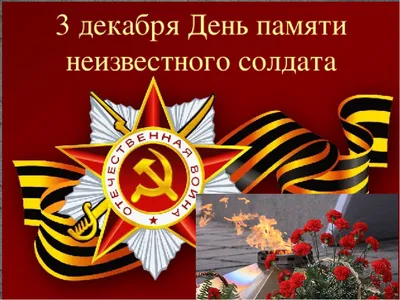 3 декабря: Памятная дата России - День Неизвестного Солдата