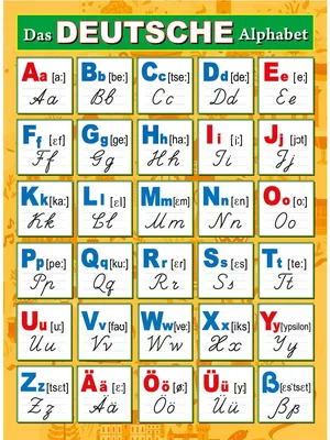 Плакат А2 \"Немецкий алфавит\", 440х600 мм, картон. - купить с доставкой по  выгодным ценам в интернет-магазине OZON (229499343)