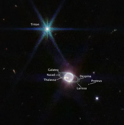 Телескоп «Джеймс Уэбб» показал своё первое фото Нептуна. На нём отчётливо  видно кольца - Лайфхакер