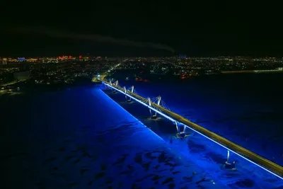 Более 2 500 светильников синего света: на Amur.life невероятные кадры  нового моста через Зею (ЭКСКЛЮЗИВ) ▸ Amur.Life