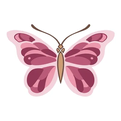 Вектор иллюстрации нежно-розового весеннего мотылька-бабочки | Премиум  векторы