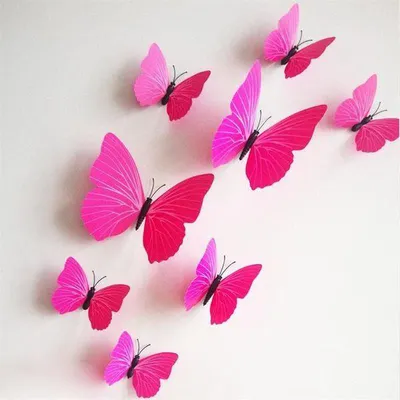 Бабочки ярко-розовые вафельная картинка от интернет-магазина «Домашний  Пекарь» с оперативной доставкой