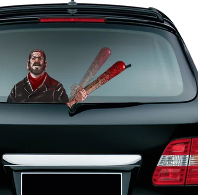 Наклейка на машину Ниган с битой Люсиль Ходячие мертвецы - купить недорого  в интернет-магазине игрушек Super01