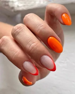 Оранжеві нігті,помаранчеві нігті, orange nail | Nail art, Nails