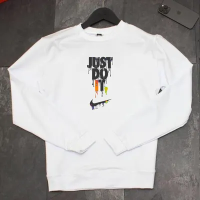Стильний чоловічий білий світшот Nike Just do It на флісі. Чоловіча біла  кофта без капюшона Nike (ID#2001169949), цена: 998 ₴, купить на Prom.ua