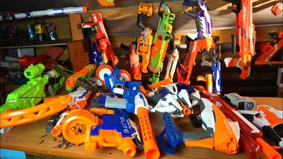 Коллекция БЛАСТЕРОВ - Nerf обзор, Игрушечное оружие - Бандеролька - посылка  из США - YouTube