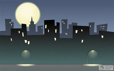 Фотообои Панорама ночного города на стену. Купить фотообои Панорама ночного  города в интернет-магазине WallArt