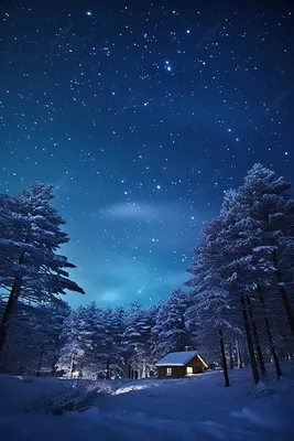 снежная ночь со звездами Фон Обои Изображение для бесплатной загрузки -  Pngtree
