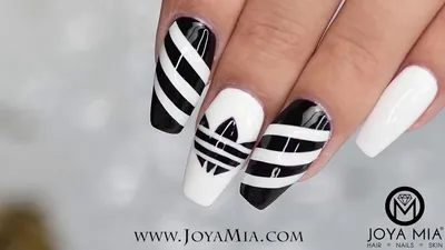 ☆ ADIDAS NAILS (Freehand) ☆, a video post from the blog Janelle Estep -  YouTube on Bloglovin' | Adidas nails, Nike nails, Sports nails