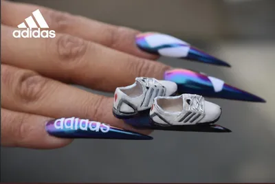Adidas nails by CosmosBrownie on DeviantArt