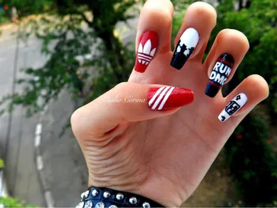 Sporty fly gal Adidas nails made with Lux gel nails... - Depop