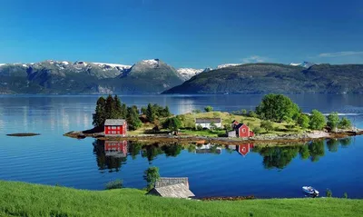 Обои для рабочего стола Лофотенские острова Норвегия Горы Природа