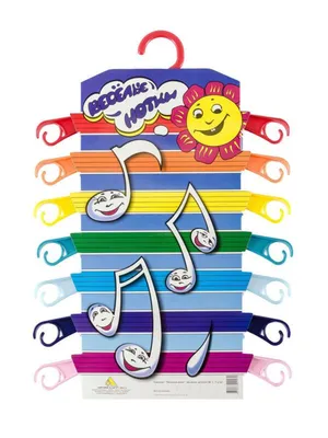Комплект \"Веселые нотки\", вешалка детская №1, 7шт (разноцветные) купить в  Минске