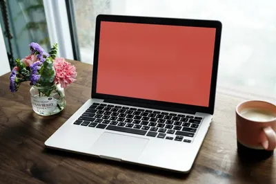 Free Laptop And Colourful Latte Photo — High Res Pictures