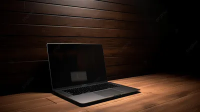 темный деревянный фон рабочего стола с 3d рендерингом ноутбука, рабочий  ноутбук, Темное дерево, деревообработка фон картинки и Фото для бесплатной  загрузки