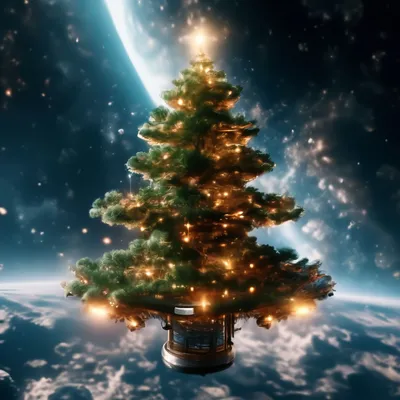 Новогодняч елка в космосе» — создано в Шедевруме