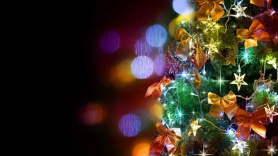 Картинки новый год, подарки, елка, рождество, камин - обои 1600x900,  картинка №73844