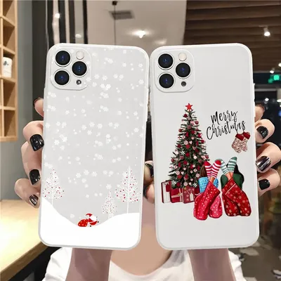 Рождественский и новогодний подарок, белый чехол для телефона iPhone 14 13  Pro 11 Pro Max 12 mini XS XR SE 8 7 Plus, Модный чехол для девочек, чехлы |  AliExpress
