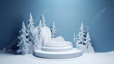 Лесной зимний пейзаж с новогодней ё…» — создано в Шедевруме
