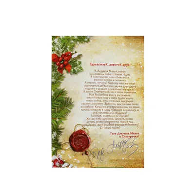 Письмо от Деда Мороза цвет красный, конверт бланк по цене 45 ₽/шт. купить в  Новокузнецке в интернет-магазине Леруа Мерлен