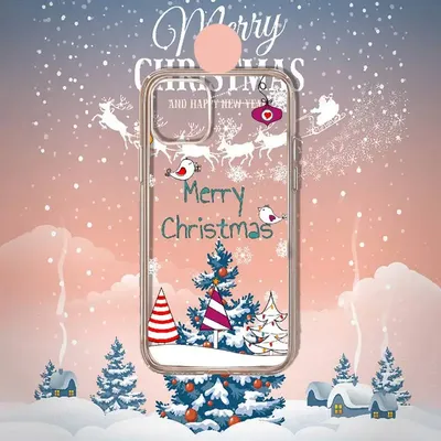 Рождественский лось новогодние подарки девочка мультфильм чехол для  телефона прозрачный мягкий для iphone 11 13 12 14 15 pro max mini plus  Снежинка | AliExpress